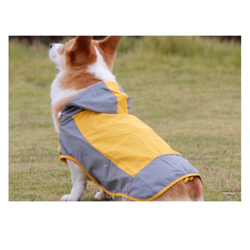 Hooded Dog Raincoat Adjustable Jacket Reflective Waterproof Lightweight