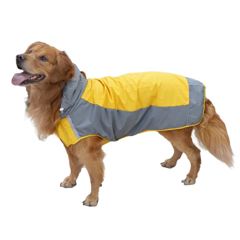 Hooded Dog Raincoat Adjustable Jacket Reflective Waterproof Lightweight