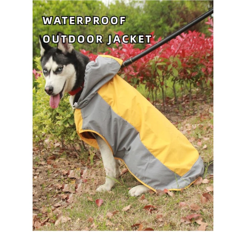 Hooded Dog Raincoat Adjustable Jacket Reflective Waterproof Lightweight
