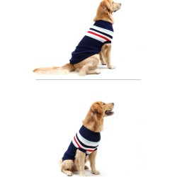 Dog sweater vest with stripes knitted