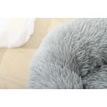 Long Plush Round Dog Bed Sleeping