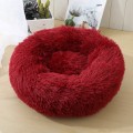 Long Plush Round Dog Bed Sleeping