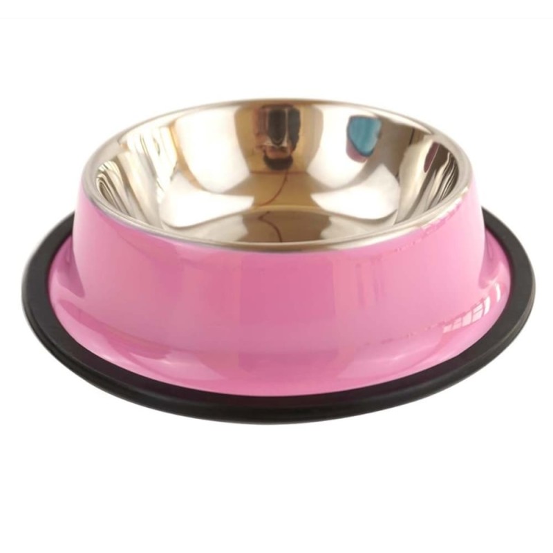 Stainless Steel Dog Bowl with Rubber Base