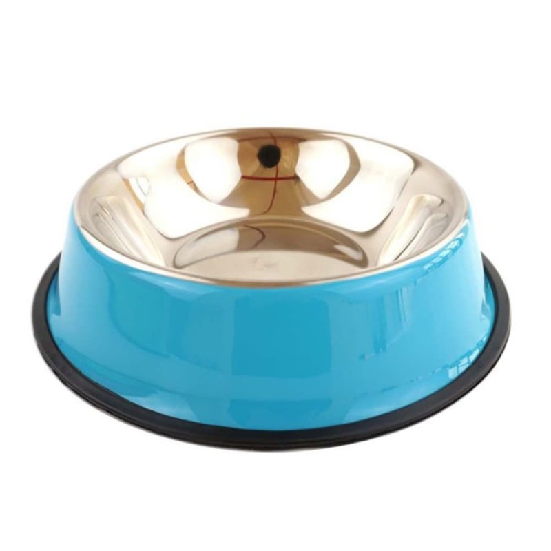 Stainless Steel Dog Bowl with Rubber Base