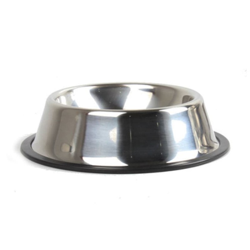 Stainless Steel Dog Bowl with Rubber Base