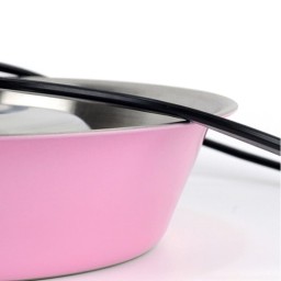 Stainless Steel Dog Bowl with Rubber Base