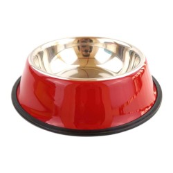 Stainless Steel Dog Bowl with Rubber Base