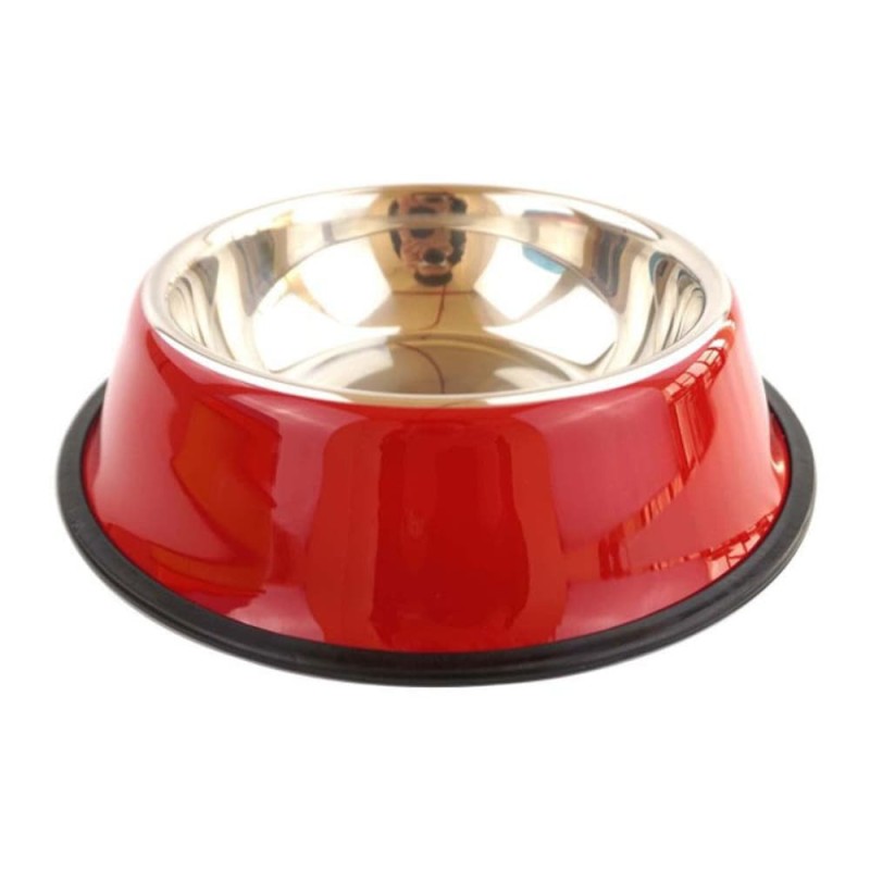 Stainless Steel Dog Bowl with Rubber Base