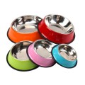 Stainless Steel Dog Bowl with Rubber Base