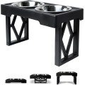 Elevated Dog Bowls Raised Steel Pawprint Feeder
