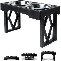 Elevated Dog Bowls Raised Steel Pawprint Feeder