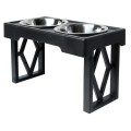 Elevated Dog Bowls Raised Steel Pawprint Feeder