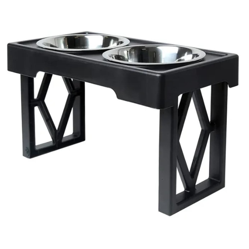 Elevated Dog Bowls Raised Steel Pawprint Feeder