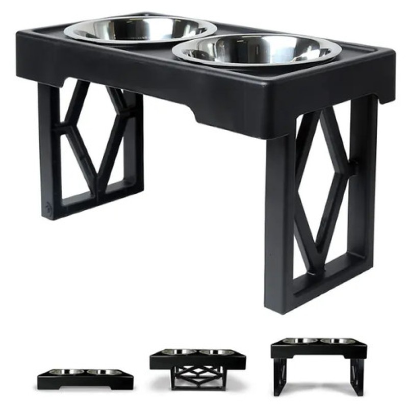 Elevated Dog Bowls Raised Steel Pawprint Feeder