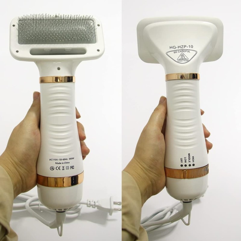 Two-in-one pet hair dryer comb