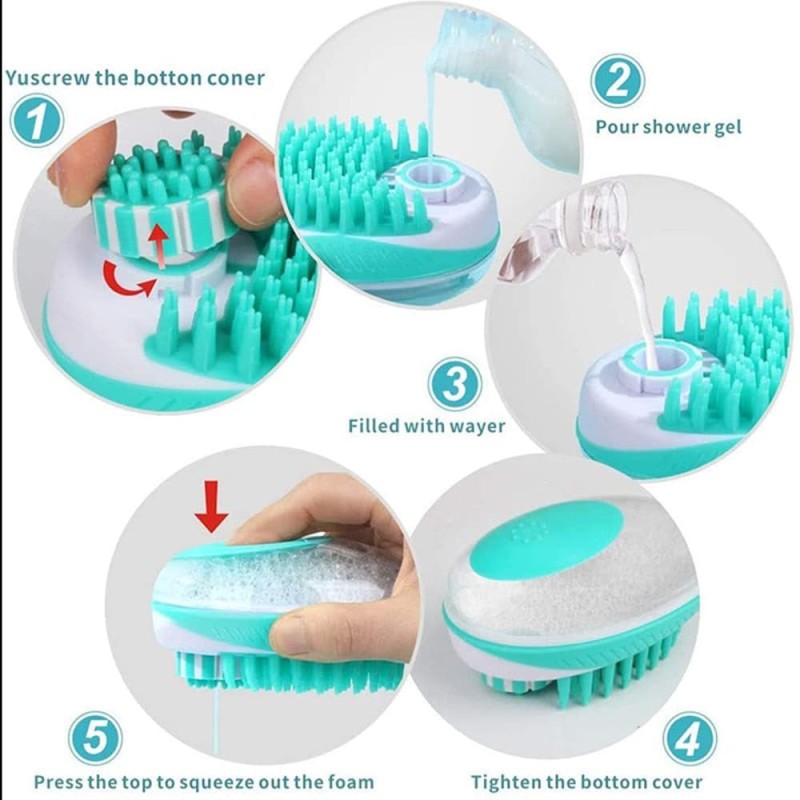 Dog Bath Brush and Shampoo Dispenser