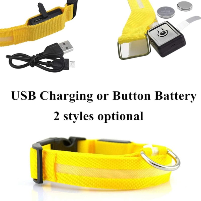 Dog Collar Leads safety harness, flashing lighting up