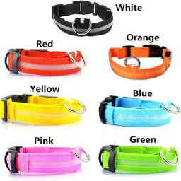 Dog Collar Leads safety harness, flashing lighting up