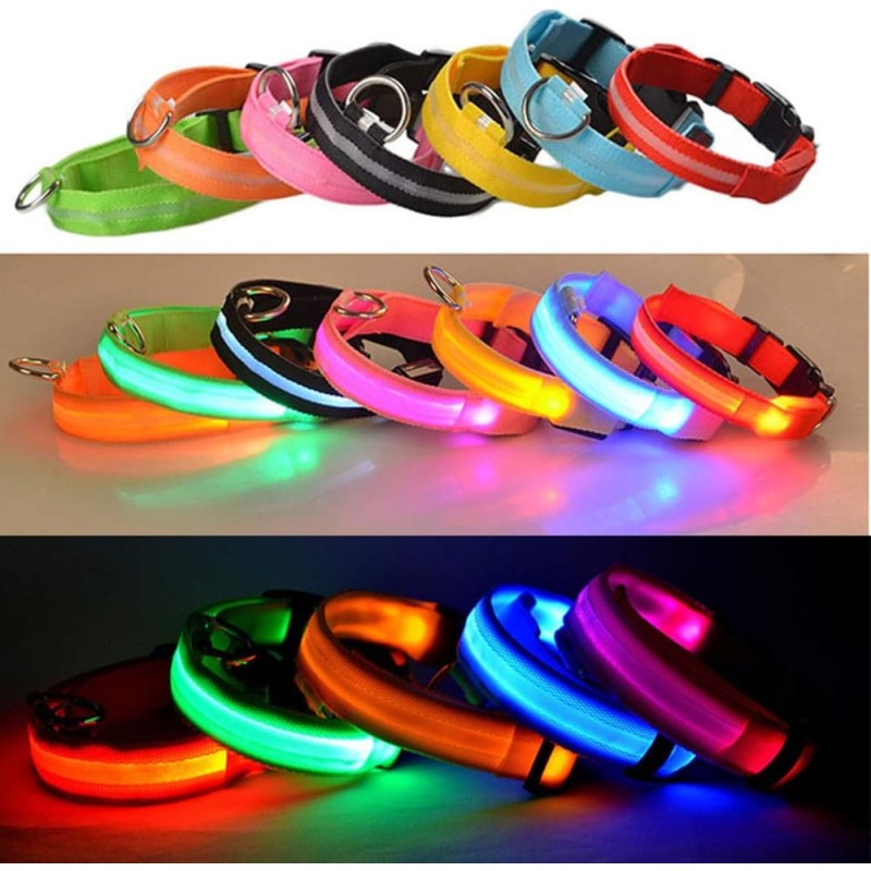 Dog Collar Leads safety harness, flashing lighting up