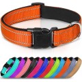 Reflective Neoprene Adjustable Padded Nylon Dog Collar