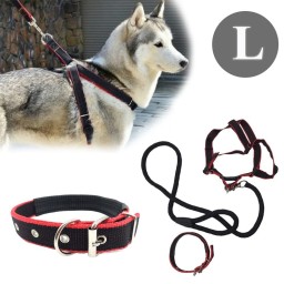 Hand-woven dog rope collar with chest straps