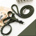 Hand-woven dog rope collar with chest straps