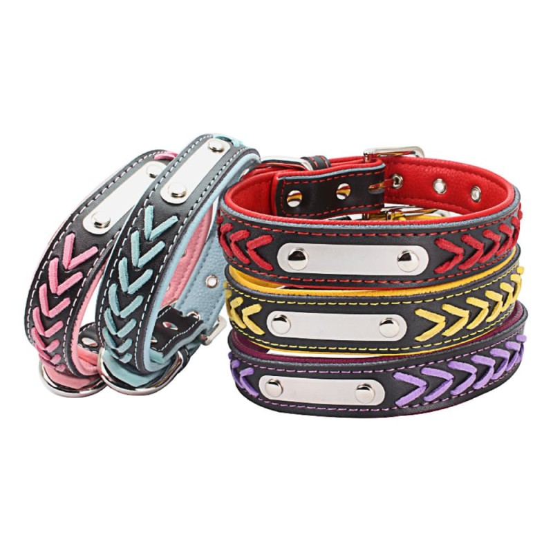 Collar for Dogs, Braided Soft Padded