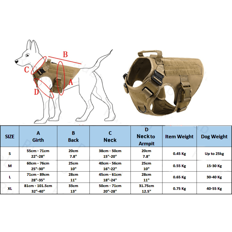 Working Military Vest with Free Bungee Leash