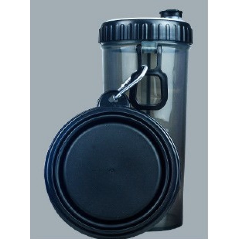 Eco-friendly plastic 2 in 1 pet food water bottle for dog travel