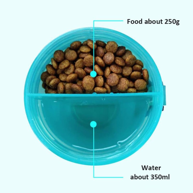 Eco-friendly plastic 2 in 1 pet food water bottle for dog travel