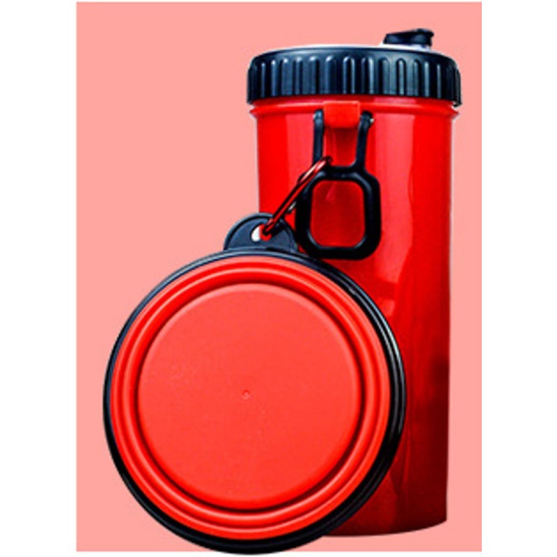 Eco-friendly plastic 2 in 1 pet food water bottle for dog travel