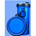 Eco-friendly plastic 2 in 1 pet food water bottle for dog travel